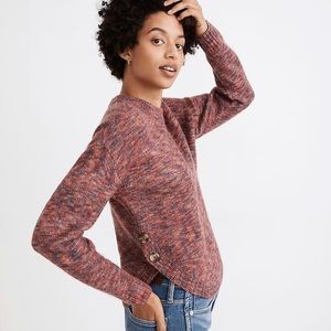 Madewell space-dyed birchmont side-button pullover sweater, new with tags